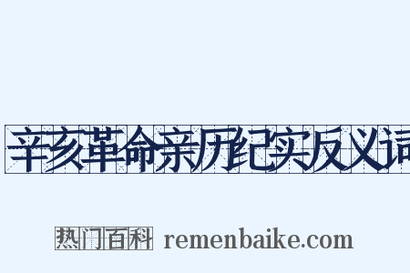 辛亥革命亲历纪实反义词是什么意思的图片
